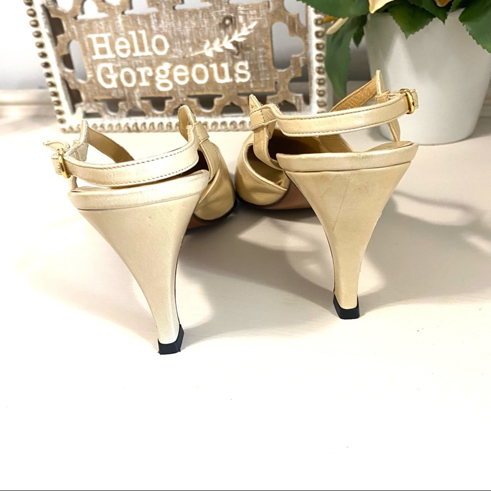 Cap-toe Genuine Leather Lady Continental Heels - Picture 3 of 12